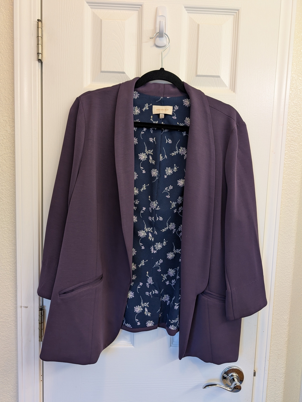 Skies Are Blue Purple Hannah Modal Scuba Blazer in XXL